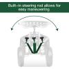 imageGRAFFY Garden Cart wWheels Mobile Rolling Work Seat wTool Tray and Basket Lawn Wagon Cart with Rotating and Adjustable Seat Patio Yard Stool Cart Green