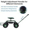 imageGRAFFY Garden Cart wWheels Rolling Gardening Stool Cart Mobile Rolling Work Seat wTray and Basket Lawn Cart with Rotating and Adjustable Seat Patio Yard Stool Cart with Adjustable Handle