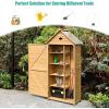 imageGRAFFY Garden Storage Shed Outdoor Garden Tools Cabinet with 2 Lockable Doors Wooden Storage Cabinet with Galvanized Sheet Roof for Garden Yard Patio