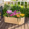 imageGRAFFY Raised Garden Bed Folding Wood Planter Box wRemovable Bottom ampamp Drainage Elevated Planter for Flower Herb Vegetable Fruit Plant Container for Grass Lawn Patio Backyard 275quotD x 12quotW x 10quotH275D x 12W x 10H