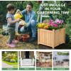 imageGRAFFY Raised Garden Bed Folding Wood Planter Box wRemovable Bottom ampamp Drainage Elevated Planter for Flower Herb Vegetable Fruit Plant Container for Grass Lawn Patio Backyard 275quotD x 12quotW x 10quotH15D x 15W x 14H