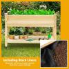 imageGRAFFY Raised Garden Bed with Lockable Wheels Mobile Elevated Wood Planter Box wShelf Wood Planter Box with Legs Liner Drain Holes Outdoor Planting Bed Planting Container for Patio Backyard