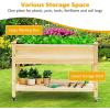 imageGRAFFY Raised Garden Bed with Lockable Wheels Mobile Elevated Wood Planter Box wShelf Wood Planter Box with Legs Liner Drain Holes Outdoor Planting Bed Planting Container for Patio Backyard