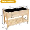 imageGRAFFY Raised Garden Bed with Lockable Wheels Mobile Elevated Wood Planter Box wShelf Wood Planter Box with Legs Liner Drain Holes Outdoor Planting Bed Planting Container for Patio Backyard