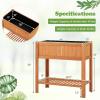 imageGRAFFY Raised Garden Bed with Shelf Raised Planter Box with Legs Wood Elevated Planter Box with Drain Holes Outdoor Planting Bed for Vegetable Flower Planting Container for Grass Lawn Patio