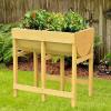 imageGRAFFY Raised Wooden Garden Bed Elevated Planter Box with Black Liner Gardening Beds with Legs for Backyard Patio Deck 28quotX18quotX285quot