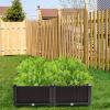 imageGRAFFY Set of 4 Raised Garden Bed Kits Elevated Garden Beds with SelfWatering Design Raised Garden Boxes for Flowers Vegetables and Herbs Planting Box Container for Patio Yard Balcony WhiteBrown