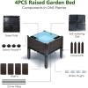 imageGRAFFY Set of 4 Raised Garden Bed Kits Elevated Garden Beds with SelfWatering Design Raised Garden Boxes for Flowers Vegetables and Herbs Planting Box Container for Patio Yard Balcony WhiteBrown