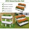 imageGRAFFY Set of 4 Raised Garden Bed Kits Elevated Garden Beds with SelfWatering Design Raised Garden Boxes for Flowers Vegetables and Herbs Planting Box Container for Patio Yard Balcony WhiteWhite