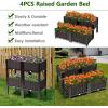 imageGRAFFY Set of 4 Raised Garden Bed Kits Elevated Garden Beds with SelfWatering Design Raised Garden Boxes for Flowers Vegetables and Herbs Planting Box Container for Patio Yard Balcony WhiteBrown