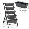 imageGRAFFY Vertical Raised Garden Bed 5 Tier Elevated Flower Planter Raised Beds with Water Drainage Vertical Garden Planter Freestanding Raised 5 Container Boxes for Balcony Patio Backyard