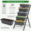 imageGRAFFY Vertical Raised Garden Bed 5 Tier Elevated Flower Planter Raised Beds with Water Drainage Vertical Garden Planter Freestanding Raised 5 Container Boxes for Balcony Patio Backyard