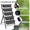 imageGRAFFY Vertical Raised Garden Bed 5 Tier Elevated Flower Planter Raised Beds with Water Drainage Vertical Garden Planter Freestanding Raised 5 Container Boxes for Balcony Patio Backyard