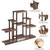 imageGRAFFY Wood Plant Stand 6Tier Flower Pot Holder Bonsai Display Shelf with Hollow Design Outdoor Indoor Flower Rack Multifunctional Storage Rack for Yard Garden Patio Balcony Living Room