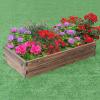 imageGRAFFY Wood Raised Garden Bed Elevated Planter Box with Open Bottom Design Outdoor Planting Bed for Vegetable Flower Rectangular Planter for Grass Lawn Patio Backyard 47Lx24Wx9H