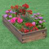 imageGRAFFY Wood Raised Garden Bed Elevated Planter Box with Open Bottom Design Outdoor Planting Bed for Vegetable Flower Rectangular Planter for Grass Lawn Patio Backyard 47Lx24Wx9H
