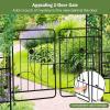 imageGarden Arch with Gate and Planter Box 87H Metal Archway with Lockable Gate for Wedding Party Ceremony Decoration Garden Arch Trellis for Climbing Plants Outdoor Black