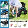 imageGarden Cart Outdoor Rolling Garden Scooter wRemoval Cushion ampamp Tool Tray Storage Basket Gardening Tools wSeat Adjustable Height ampamp Extendable Handle for Patio Yard RedBlue