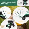 imageGarden Cart Outdoor Rolling Garden Scooter wRemoval Cushion ampamp Tool Tray Storage Basket Gardening Tools wSeat Adjustable Height ampamp Extendable Handle for Patio Yard RedGreen