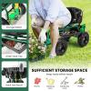 imageGarden Cart Outdoor Rolling Garden Scooter wRemoval Cushion ampamp Tool Tray Storage Basket Gardening Tools wSeat Adjustable Height ampamp Extendable Handle for Patio Yard RedGreen