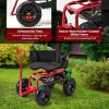 imageGarden Cart Outdoor Rolling Garden Scooter wRemoval Cushion ampamp Tool Tray Storage Basket Gardening Tools wSeat Adjustable Height ampamp Extendable Handle for Patio Yard RedRed