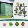 imageGraffy 7x35x7 Lean to Greenhouse Walk in Green House with Shelves ampamp 2 Zipper Doors Windproof PE Cover Portable Steel Frame Greenhouses for Outdoors Heavy Duty Plant Hot House