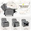 imageKids Recliner Kids Recliner Chair w 2 Cup Holders PU Leather Chairs Comfy wAdjustable Backrest ampamp 3 Pockets Toddler Furniture Sofa for Boys Girls Aged 3Silver Grey