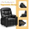 imageKids Recliner Kids Recliner Chair w 2 Cup Holders PU Leather Chairs Comfy wAdjustable Backrest ampamp 3 Pockets Toddler Furniture Sofa for Boys Girls Aged 3Black