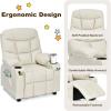 imageKids Recliner Kids Recliner Chair w 2 Cup Holders PU Leather Chairs Comfy wAdjustable Backrest ampamp 3 Pockets Toddler Furniture Sofa for Boys Girls Aged 3Beige