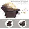 imageKids Recliner Kids Recliner Chair w 2 Cup Holders PU Leather Chairs Comfy wAdjustable Backrest ampamp 3 Pockets Toddler Furniture Sofa for Boys Girls Aged 3Brown