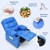imageKids Recliner Kids Recliner Chair w 2 Cup Holders PU Leather Chairs Comfy wAdjustable Backrest ampamp 3 Pockets Toddler Furniture Sofa for Boys Girls Aged 3Blue