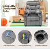 imageKids Recliner Kids Recliner Chair w 2 Cup Holders PU Leather Chairs Comfy wAdjustable Backrest ampamp 3 Pockets Toddler Furniture Sofa for Boys Girls Aged 3Silver Grey