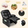imageKids Recliner Kids Recliner Chair w 2 Cup Holders PU Leather Chairs Comfy wAdjustable Backrest ampamp 3 Pockets Toddler Furniture Sofa for Boys Girls Aged 3Black