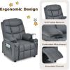 imageKids Recliner Kids Recliner Chair w 2 Cup Holders PU Leather Chairs Comfy wAdjustable Backrest ampamp 3 Pockets Toddler Furniture Sofa for Boys Girls Aged 3Grey