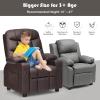 imageKids Recliner Kids Recliner Chair w 2 Cup Holders PU Leather Chairs Comfy wAdjustable Backrest ampamp 3 Pockets Toddler Furniture Sofa for Boys Girls Aged 3Brown