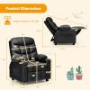 imageKids Recliner Kids Recliner Chair w 2 Cup Holders PU Leather Chairs Comfy wAdjustable Backrest ampamp 3 Pockets Toddler Furniture Sofa for Boys Girls Aged 3Black