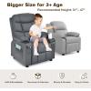 imageKids Recliner Kids Recliner Chair w 2 Cup Holders PU Leather Chairs Comfy wAdjustable Backrest ampamp 3 Pockets Toddler Furniture Sofa for Boys Girls Aged 3Grey