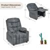 imageKids Recliner Kids Recliner Chair w 2 Cup Holders PU Leather Chairs Comfy wAdjustable Backrest ampamp 3 Pockets Toddler Furniture Sofa for Boys Girls Aged 3Grey
