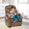imageKids Recliner Kids Recliner Chair w 2 Cup Holders PU Leather Chairs Comfy wAdjustable Backrest ampamp 3 Pockets Toddler Furniture Sofa for Boys Girls Aged 3Earthy Brown