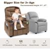 imageKids Recliner Kids Recliner Chair w 2 Cup Holders PU Leather Chairs Comfy wAdjustable Backrest ampamp 3 Pockets Toddler Furniture Sofa for Boys Girls Aged 3Earthy Brown