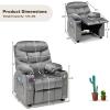 imageKids Recliner Kids Recliner Chair w 2 Cup Holders PU Leather Chairs Comfy wAdjustable Backrest ampamp 3 Pockets Toddler Furniture Sofa for Boys Girls Aged 3Silver Grey