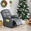 imageKids Recliner Kids Recliner Chair w 2 Cup Holders PU Leather Chairs Comfy wAdjustable Backrest ampamp 3 Pockets Toddler Furniture Sofa for Boys Girls Aged 3Grey