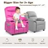 imageKids Recliner Kids Recliner Chair w 2 Cup Holders PU Leather Chairs Comfy wAdjustable Backrest ampamp 3 Pockets Toddler Furniture Sofa for Boys Girls Aged 3Rose