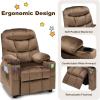 imageKids Recliner Kids Recliner Chair w 2 Cup Holders PU Leather Chairs Comfy wAdjustable Backrest ampamp 3 Pockets Toddler Furniture Sofa for Boys Girls Aged 3Earthy Brown