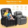 imageKids Recliner Kids Recliner Chair w 2 Cup Holders PU Leather Chairs Comfy wAdjustable Backrest ampamp 3 Pockets Toddler Furniture Sofa for Boys Girls Aged 3Black