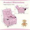 imageKids Recliner Kids Recliner Chair w 2 Cup Holders PU Leather Chairs Comfy wAdjustable Backrest ampamp 3 Pockets Toddler Furniture Sofa for Boys Girls Aged 3Pink