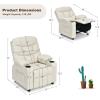 imageKids Recliner Kids Recliner Chair w 2 Cup Holders PU Leather Chairs Comfy wAdjustable Backrest ampamp 3 Pockets Toddler Furniture Sofa for Boys Girls Aged 3Beige