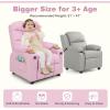 imageKids Recliner Kids Recliner Chair w 2 Cup Holders PU Leather Chairs Comfy wAdjustable Backrest ampamp 3 Pockets Toddler Furniture Sofa for Boys Girls Aged 3Pink