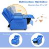 imageKids Recliner Kids Recliner Chair w 2 Cup Holders PU Leather Chairs Comfy wAdjustable Backrest ampamp 3 Pockets Toddler Furniture Sofa for Boys Girls Aged 3Blue