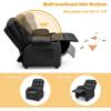 imageKids Recliner Kids Recliner Chair w 2 Cup Holders PU Leather Chairs Comfy wAdjustable Backrest ampamp 3 Pockets Toddler Furniture Sofa for Boys Girls Aged 3Black